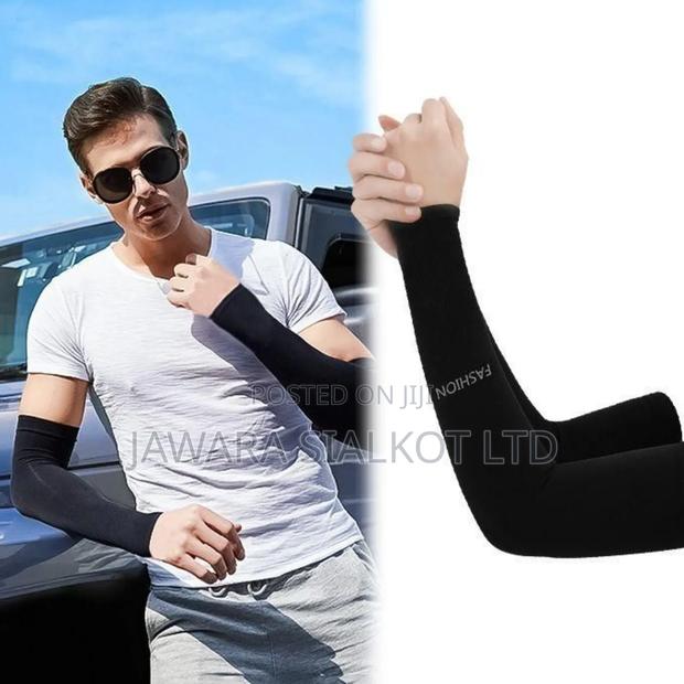 Arm Sleeve Sunscreen Hand Outdoor Sun Protection Black White