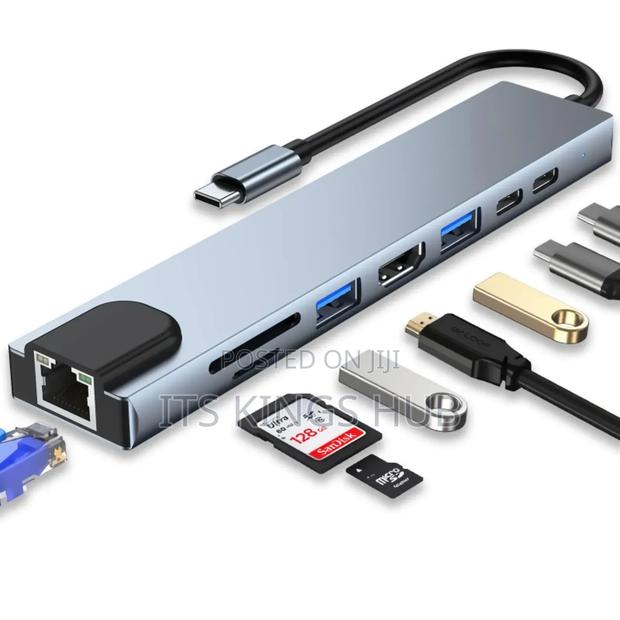 USB Hub 8 in 1 Type C Hub Adapter Docking Station for Laptop · Photo 2