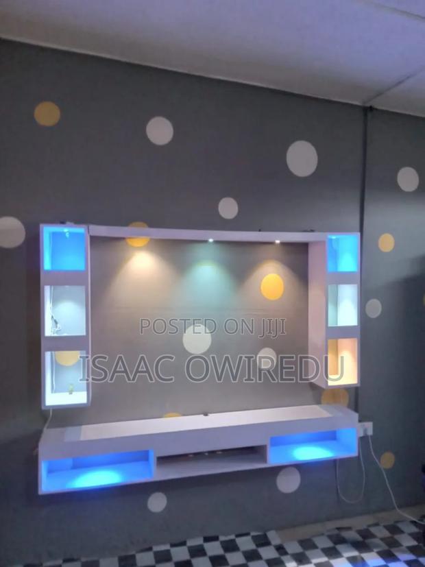Television Wall Mount Design With Multi Lighting System