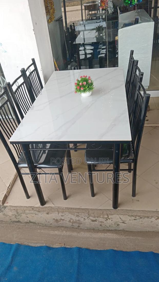 Marble Dining Table With 6 Leather Chair
