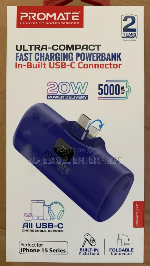 Promate POWERUP-C BLUE 5000mah Portable Power Bank ,USB-C · Photo 3