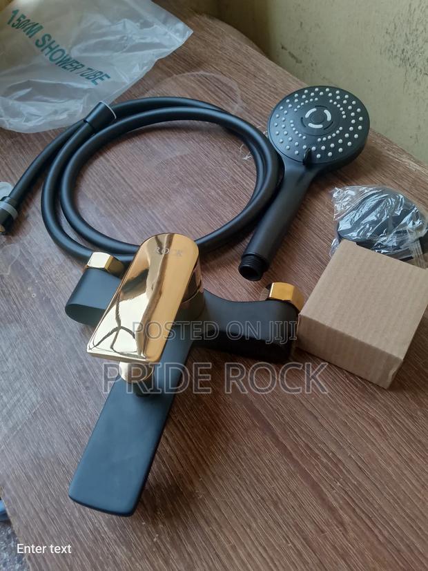 Black and Gold Shower, Telephone Shower, Mixture Tap · Photo 4