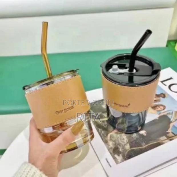 Glass Mug With Straw