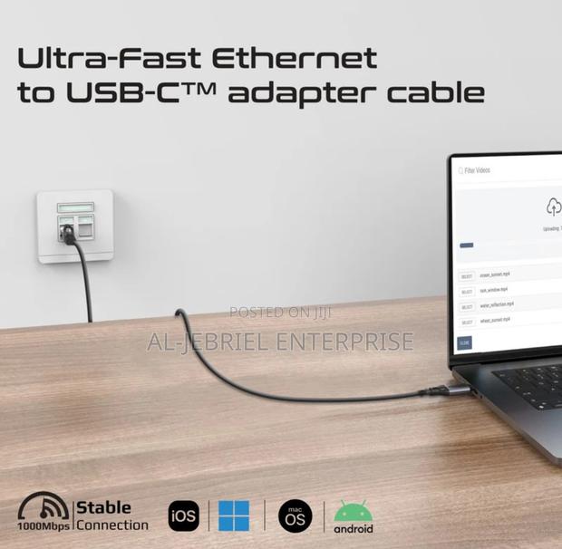 Promate Clink-Rj45 USB-C to RJ45 Ethernet 5M Cable Adapter · Photo 4