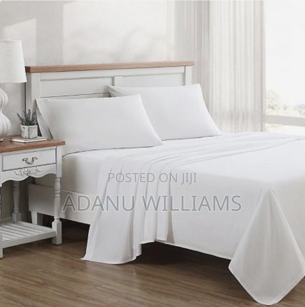 Luxurious Plain White Bedsheet 6pcs Set for Hotel Etc · Photo 2