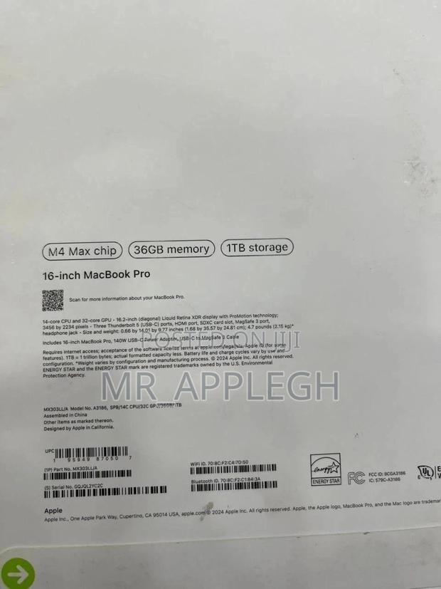 New Apple MacBook Pro 2024 M4 Max 16-Inch 36GB Apple M4 Max SSD 1T photo 3