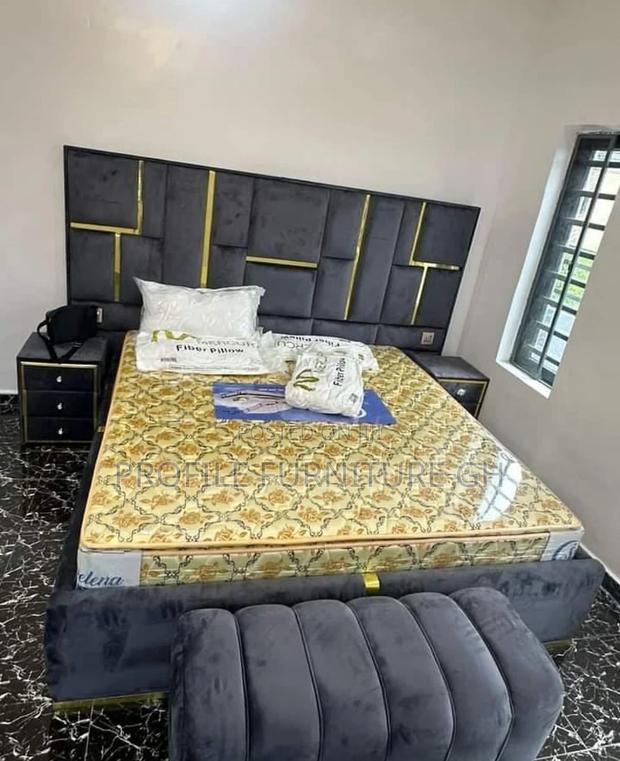 Queen Size Bedframe With Mattress, Ottoman, 2 Side Drawers · Photo 2
