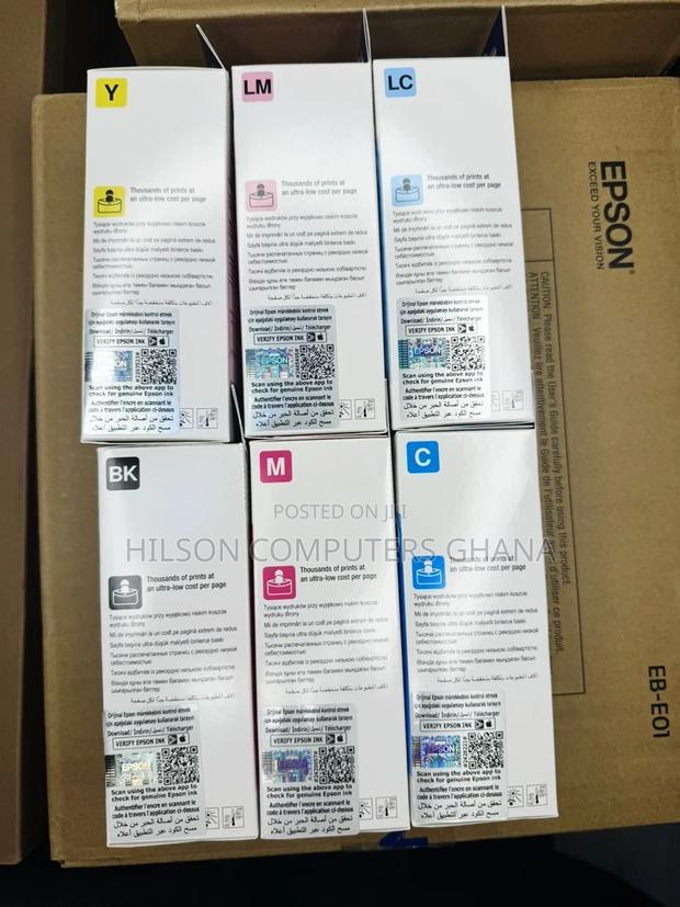 Epson 108 Ecotank Original Ink Bottle - C,Y,M.B.Lc,Lm - Set photo 2