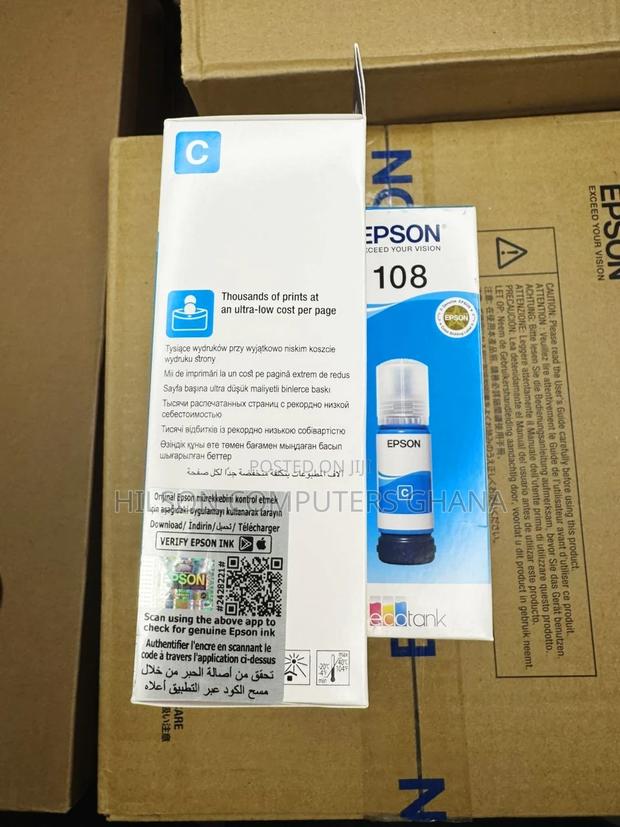 Epson 108 Original Ink Bottle - Cyan photo 2