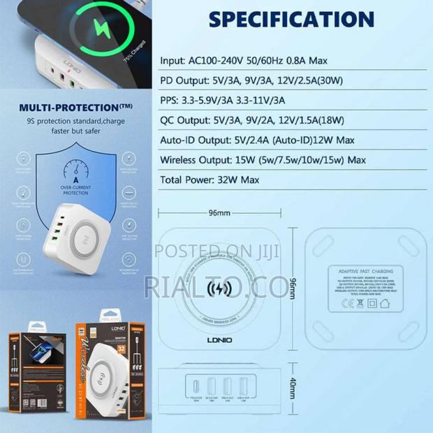 LDNIO AW004 | 32W Desktop Wireless Charger | Quad Ports photo 5