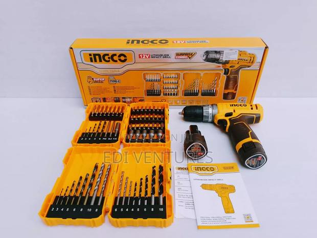 Ingco Cordless Drill 12v + 2 Batteries + Accessories · Photo 4