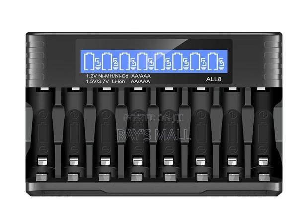 8 PCS Aa LCD Smart Rechargeable Battery Charger