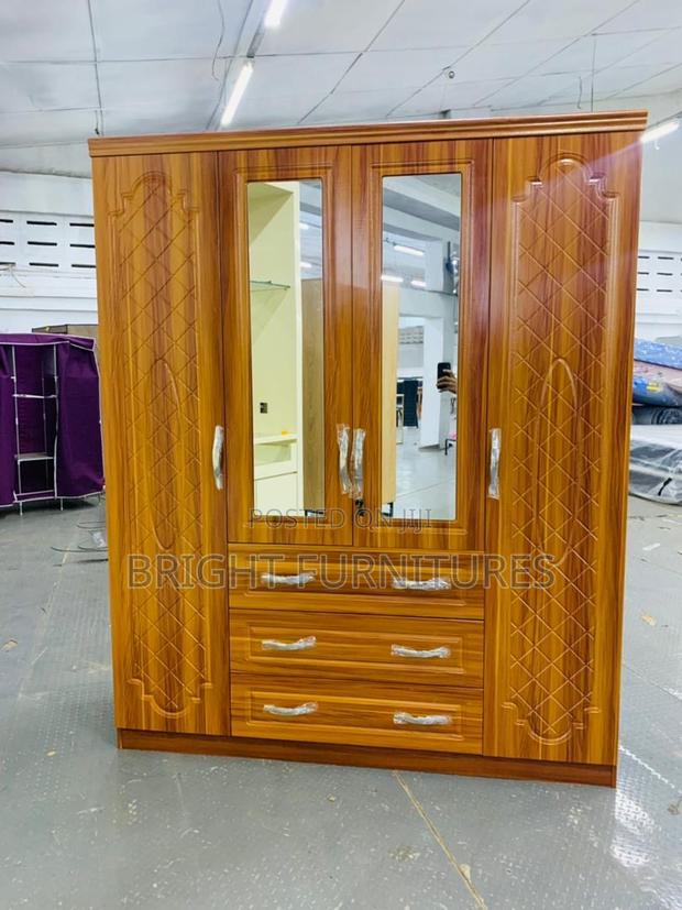 Imported Four Doors Wardrobe With Mirror and Drowners · Photo 2
