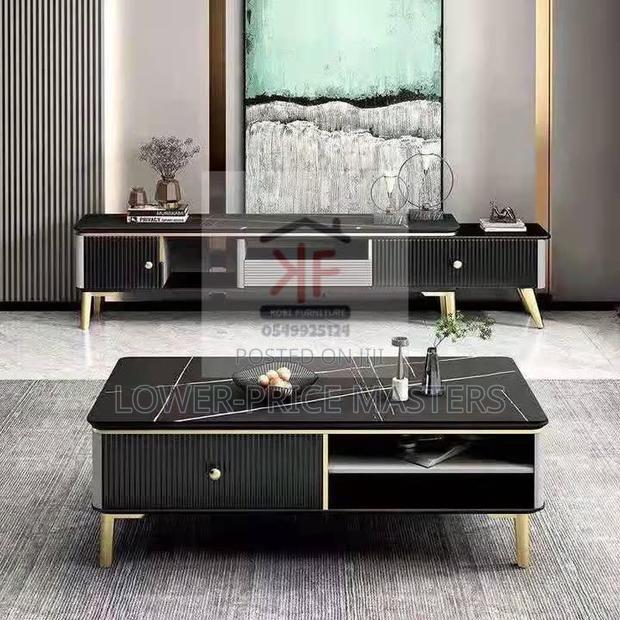 Glass / Marble Tv Stand and Center Table · Photo 2