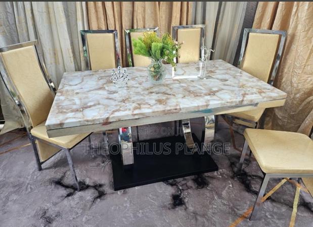 6 Seater Mable Dining Table Set ( New Elegant Design) · Photo 3