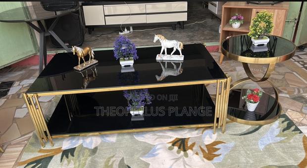Glass Center Table With Side Table Set ( Black and Gold ) · Photo 2