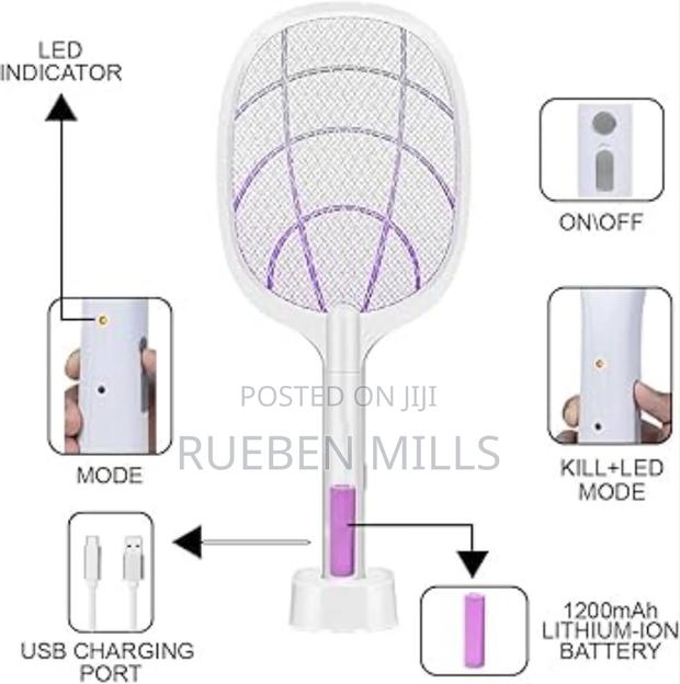 2 In 1 Rechargeable Electric Mosquito Killer Swatter Bat · Photo 3