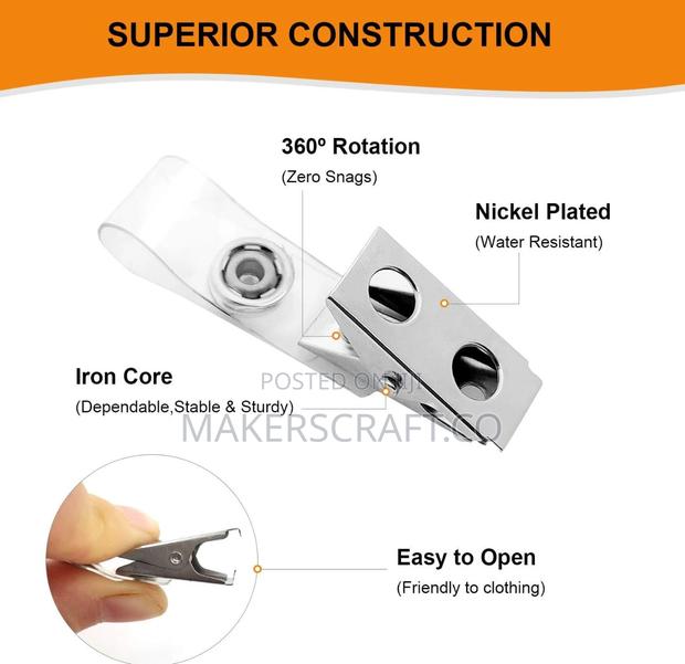 Crocodile Clip, Id Badge Holder, Metal Clip