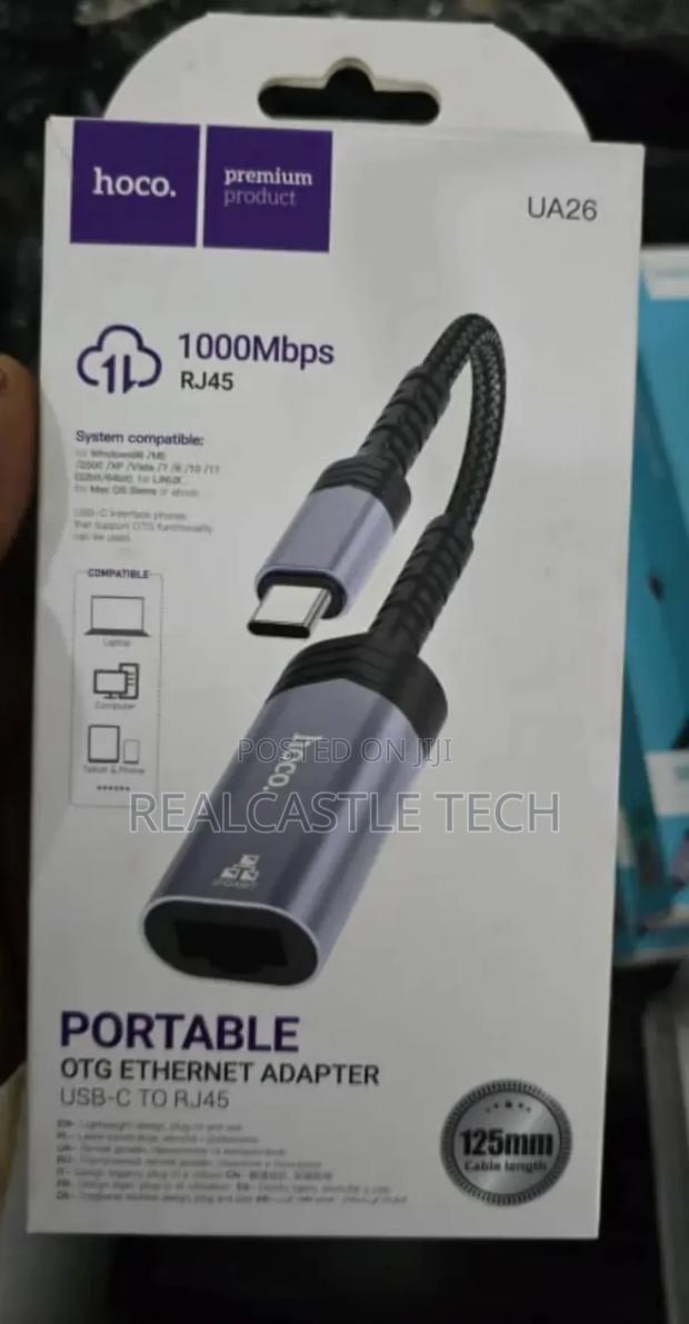 Hoco Portable OTG Ethernet Adapter. Usb-C to Rj45 photo 7