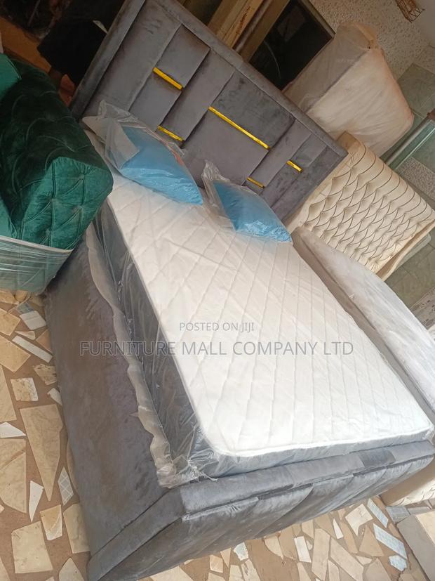 Gray And Gold Frame With Mattress . Delivery Free · Photo 2
