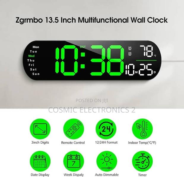 Digital Wall Clock With Timer and Adjustable LED Lights photo 4