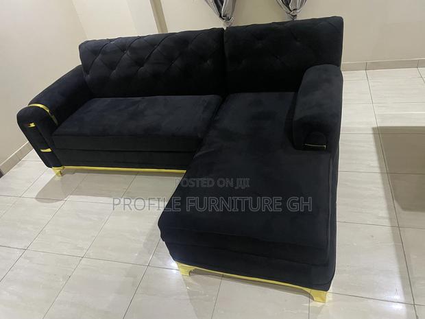 Becoming Black L-shape Sofa//Solid photo 2