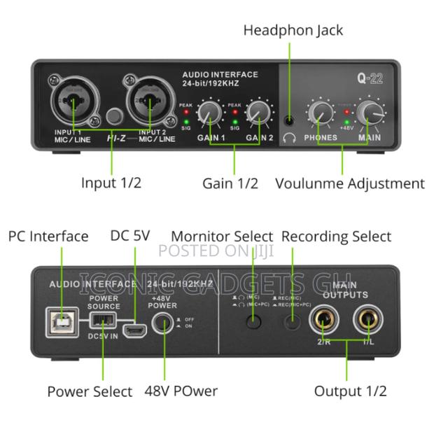 Q22 24bit Audio Sound Card Interface