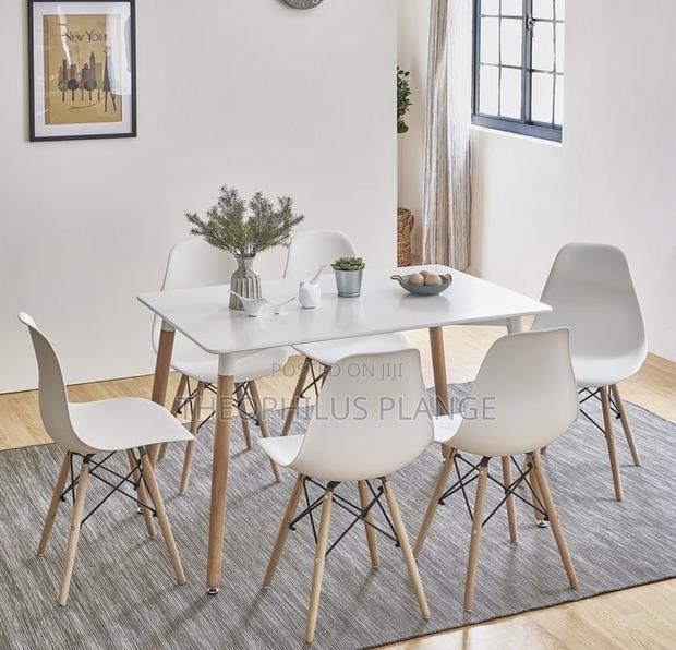 White Dining Table Set With 6 Nordic Chairs · Photo 3