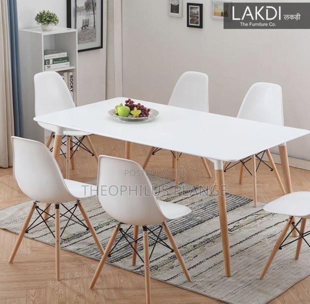 White Dining Table Set With 6 Nordic Chairs · Photo 4