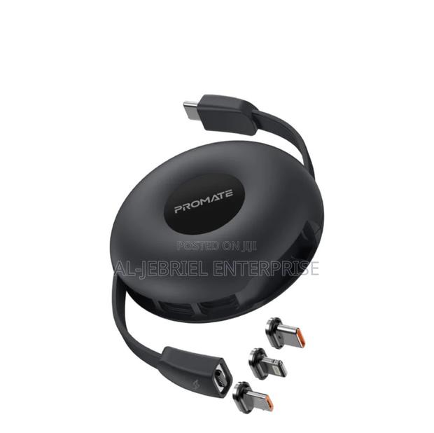 3-in-1 Promate Auto-Recoil USB-C Cable With Magnetic USB-C · Photo 3