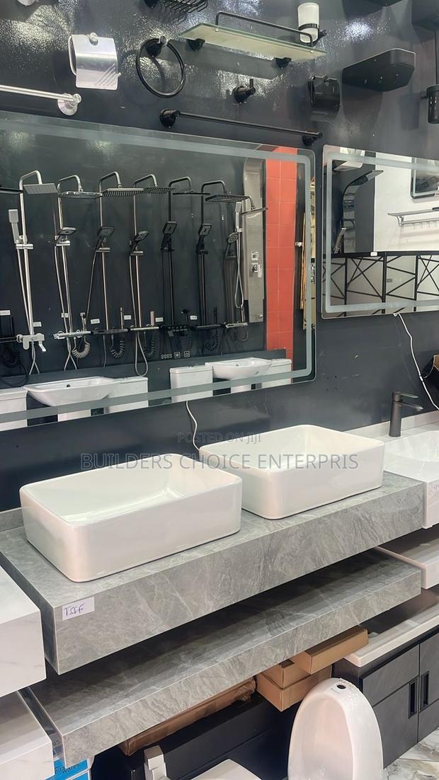 Marble Double Counter Top Basin With Led Mirror · Photo 4
