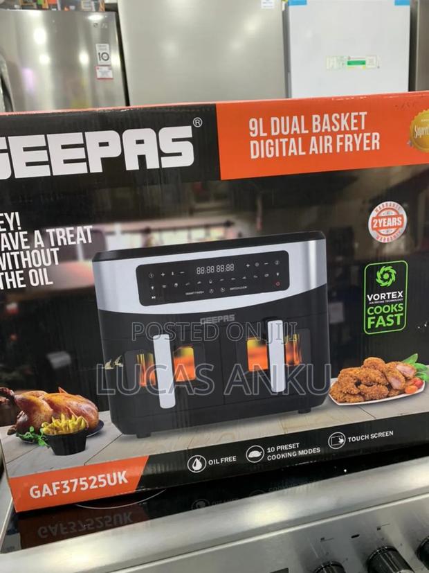 Geepas Double Door Air Fryer 9litres