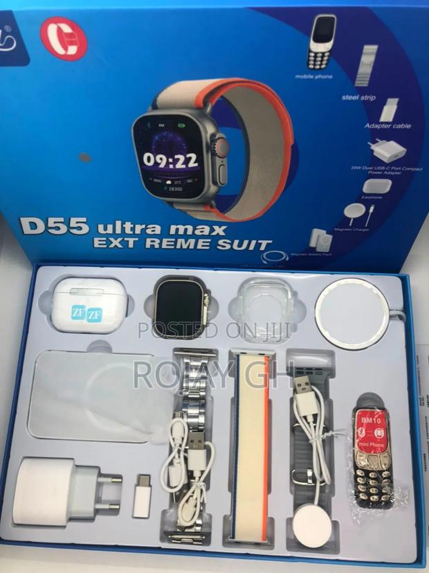 D55 Ultra Max Suit With Mini Phone Combo - Silver