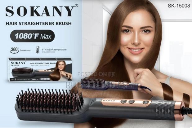 Professional Black Sokany SK-15008 Hair Straightener Brush · Photo 2