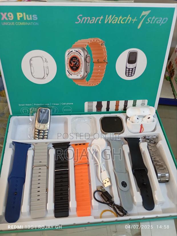 X9 Plus Smartwatch With Mini Phone, Airpod Extra 7-Straps photo 2