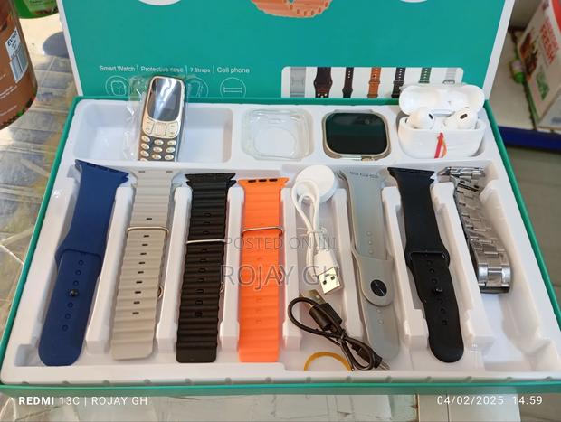 X9 Plus Smartwatch With Mini Phone, Airpod Extra 7-Straps photo 3