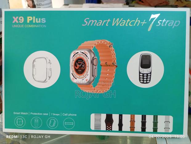 X9 Plus Smartwatch With Mini Phone, Airpod Extra 7-Straps photo 6