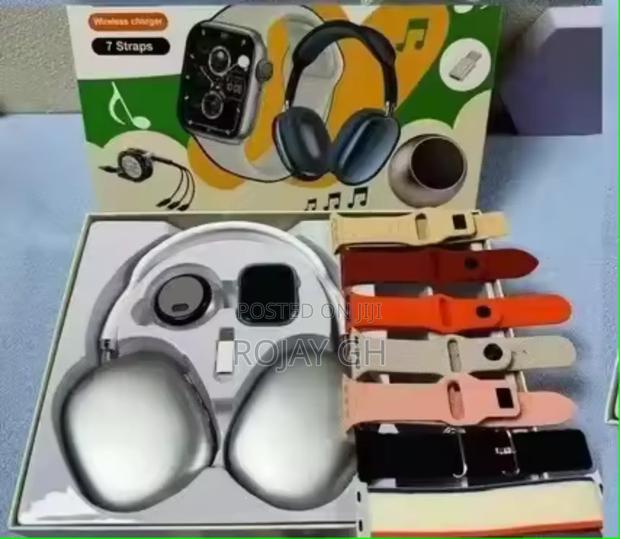 D P9 Smartwatch Combo With Mini Bt Speaker Airpod - Silver photo 3