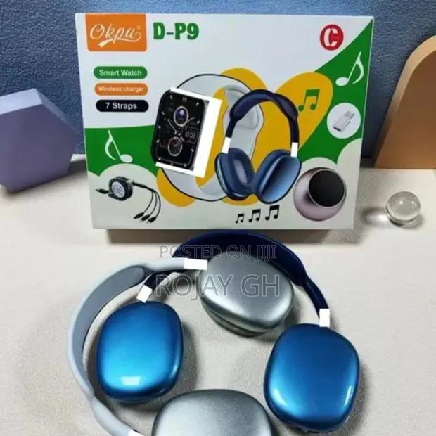 Ultra D-P9 Smart Watch Mini Fan, Airpod - Blue photo 4