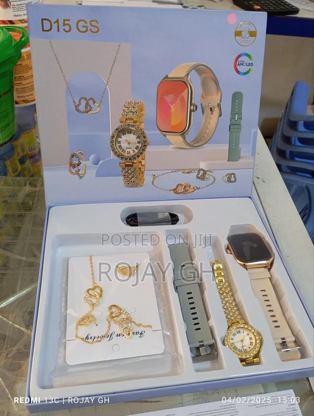 D15 GS Smartwatch With Quartz Watch, Chain, Earrings, Etc. photo 2