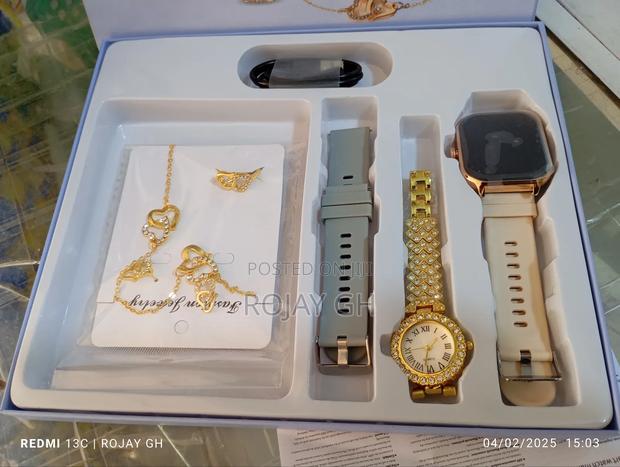 D15 GS Smartwatch With Quartz Watch, Chain, Earrings, Etc. photo 4