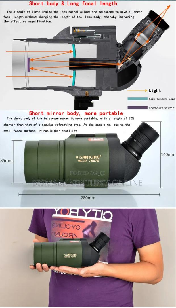 Svbony 25-75 X 70 Mak Telescope Monocular Bak4 Prism. photo 7