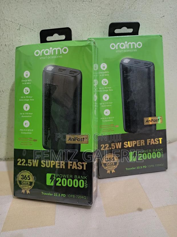 Oraimo Traveler 22.5 PD; 20000mah 22.5W Power Bank · Photo 3