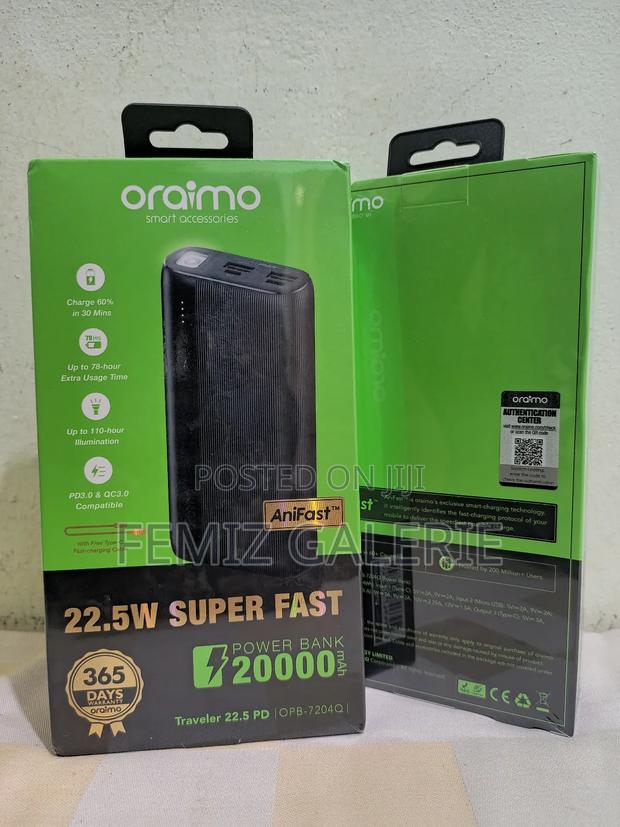Oraimo Traveler 22.5 PD; 20000mah 22.5W Power Bank · Photo 4