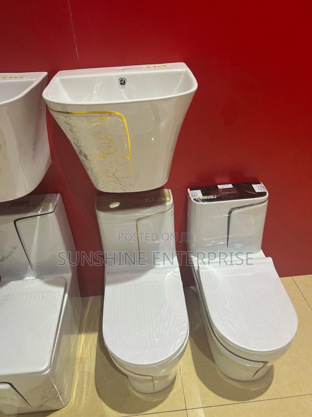 W/C And Basin Set - White And Gold · Photo 3