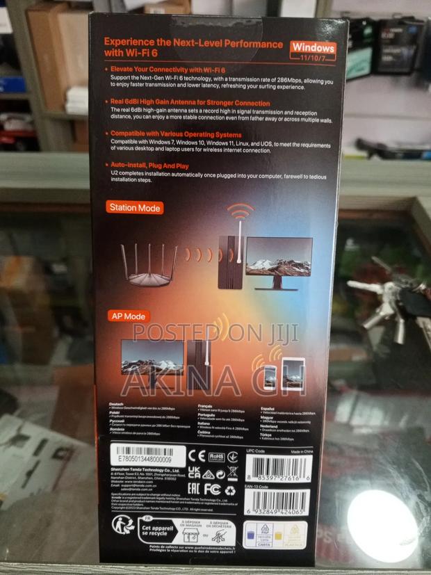 Tenda Ax300 Wi-Fi 6 High Gain Wireless Usb Adapter U2 · Photo 4