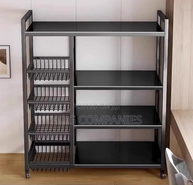 Heavy Duty 4-Tier Metal Storage Rack With Wheels- Fast Delivery 2hours photo 3