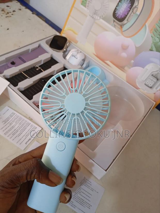 D96 Plus Smartwatch With Mini Hand Fan Earbud Set - Blue photo 8