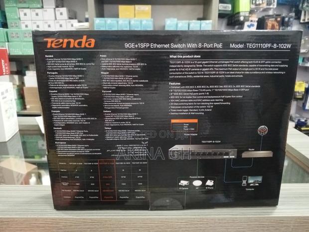 Tenda 8 Port Poe Gigabit Switch 9ge+1sfp Teg1110pf-8-102w · Photo 4