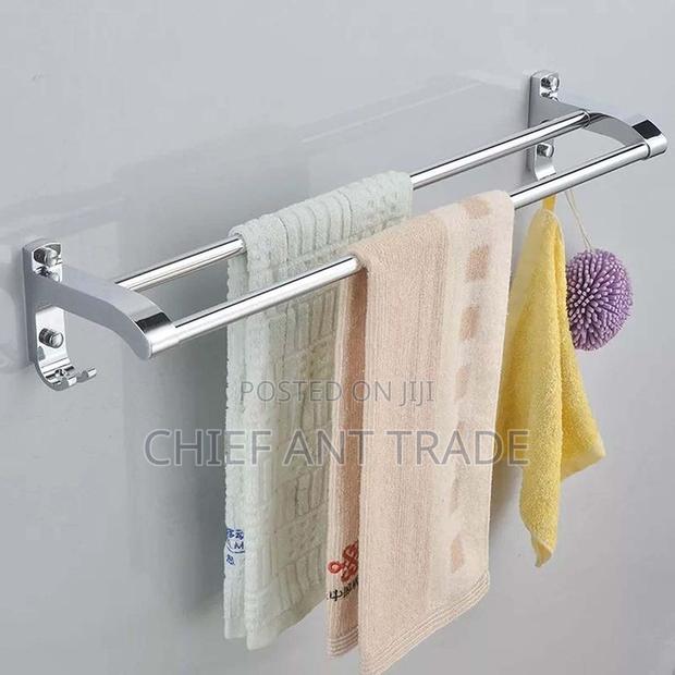 Double Towel Rack. Silver Towel Rail. Gj602s · Photo 4